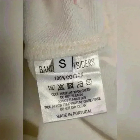 SS19 BAND OF OUTSIDERS  White Blue Art Embroidery BS Stick Figure Small Portugal - Picture 7 of 12